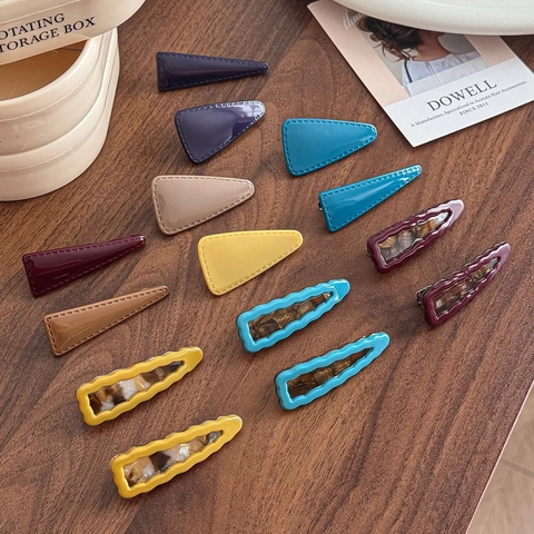Koreaanse Stijl Acetaat Geometrische Haarspelden Golf Driehoek Vormige Zijclips Voor Vrouwen Meisjes Elegante Haaraccessoires