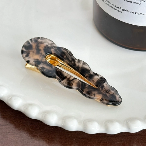 Elegante Acetat Wellen Haarklammern Für Damen Französischer Stil Schildpatt Marmor Muster Entenschnabel Clips Vintage Haarschmuck Für Den Täglichen Gebrauch