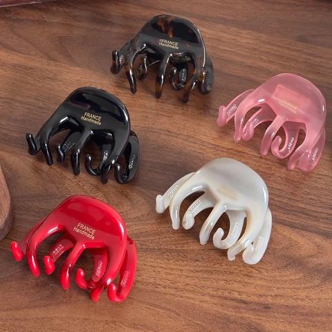 Handmade Acetate Hair Claw Clip For Women High Grade Large Octopus Shark Clip Tortoiseshell Red Grey Pink Black Hair Accessories