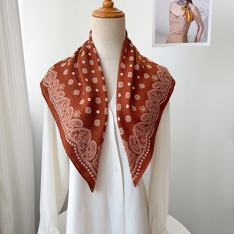 Vintage Paisley Patroon Satijnen Vierkante Sjaal Voor Dames Retro Geometrisch Bedrukte Hoofdband Halssjaal Accessoire