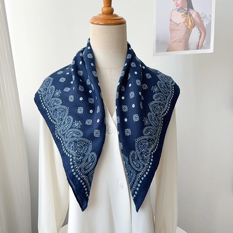 Vintage Paisley Patroon Satijnen Vierkante Sjaal Voor Dames Retro Geometrisch Bedrukte Hoofdband Halssjaal Accessoire