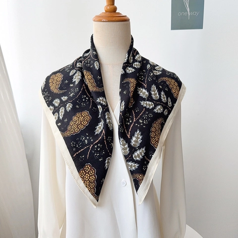 Vintage Paisley Print Vierkante Sjaal Polyester Satijnachtig Satijn Halssjaal Boheems Bloemig Haar Bandana Voor Dames Decoratieve Sjaal