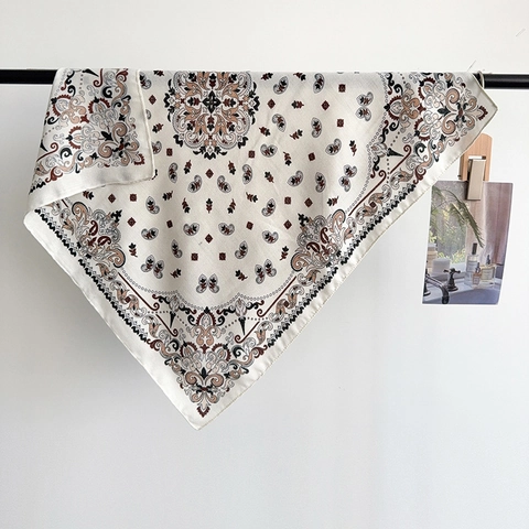 Damen Vintage Paisley Quadratisches Tuch Polyester Satinngefühl Stirnband Halstuch Mode Böhmisch Täglich Styling Accessoire