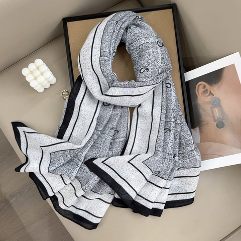 Vintage Paisley Print Dames Sjaal Polyester Lichtgewicht Bedrukte Mode Omslagdoek Retro Ruit Elegant Decoratieve Nekdoek