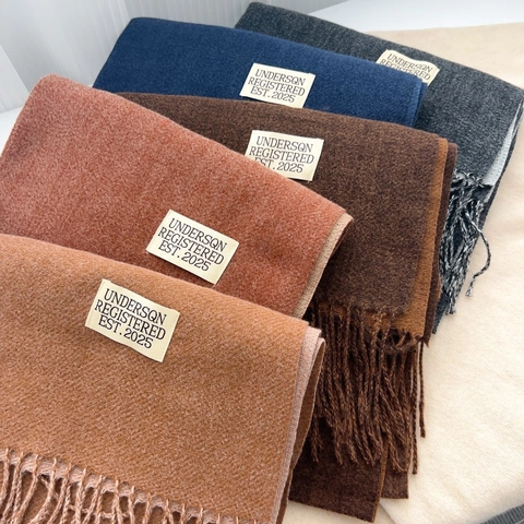 Sciarpa Donna Morbida Spessa In Finto Cashmere Double Face Tinta Unita Invernale Calda Grande Scialle Con Nappe Per Donna