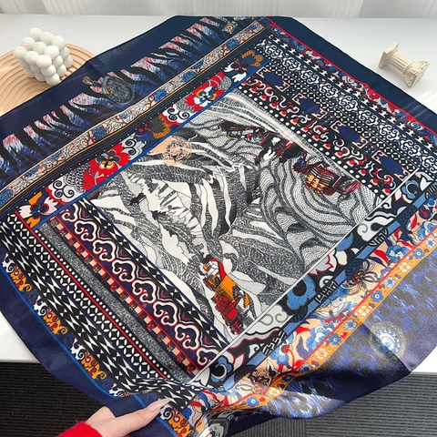 Retro Leopardenmuster Quadrat Schal Satinnartig Polyester Halstuch Für Damen Künstlerisches Blumen Tiermuster Dekoratives Kleines Schultertuch