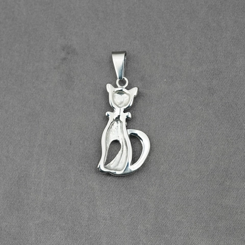 Roestvrijstalen Kat Hanger Ketting Voor Vrouwen Zirkonia Ingelegde Dieren Kitten Ketting Met Roestvrijstalen Ketting Cadeau
