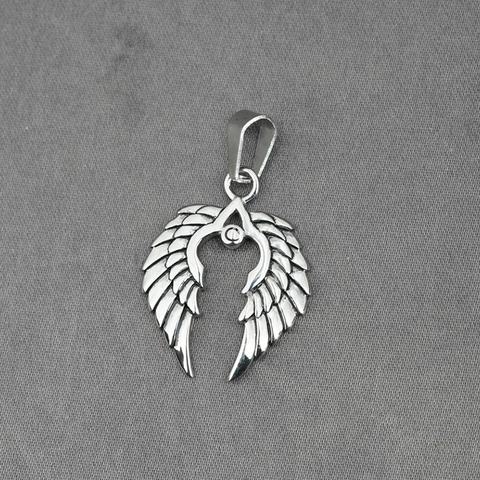 Vintage Titanstahl Engelsflügel Anhänger Halskette Retro Feder Design Edelstahl Boxkette Schmuck Für Herren Damen