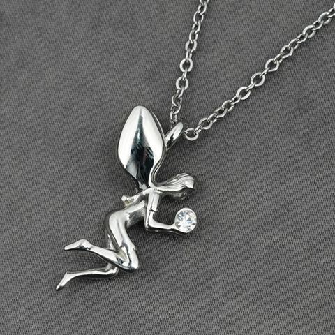 Collar de Colgante de Ala de Ángel Hada de Acero Inoxidable con Micro Incrustado Zirconia Collar para Mujer Moda Elegante Joyería