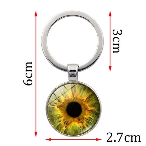 Portachiavi Creativo Iride Malocchio In Lega Di Zinco Cabochon Di Vetro Anello Portachiavi Rotondo Per Uomo Donna Regalo