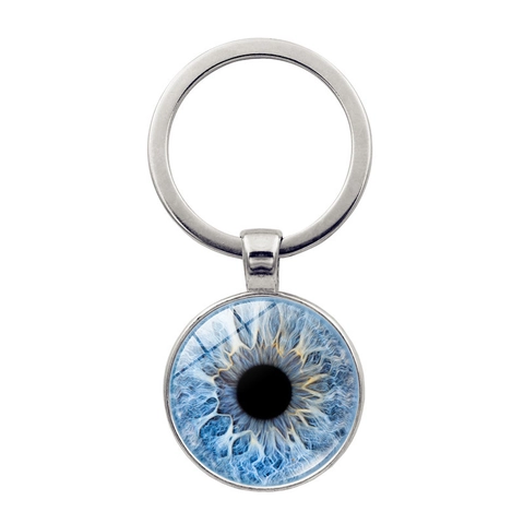 Portachiavi Creativo Iride Malocchio In Lega Di Zinco Cabochon Di Vetro Anello Portachiavi Rotondo Per Uomo Donna Regalo