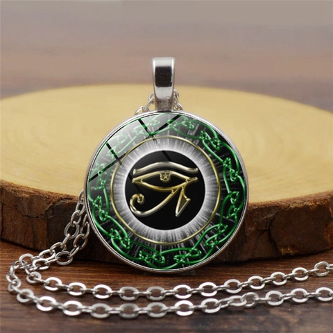 Collier Pendentif Œil D'Horus Alliage Verre Gemme Du Temps Bijoux Style Égyptien Vintage Pour Femmes Accessoire Quotidien Fête