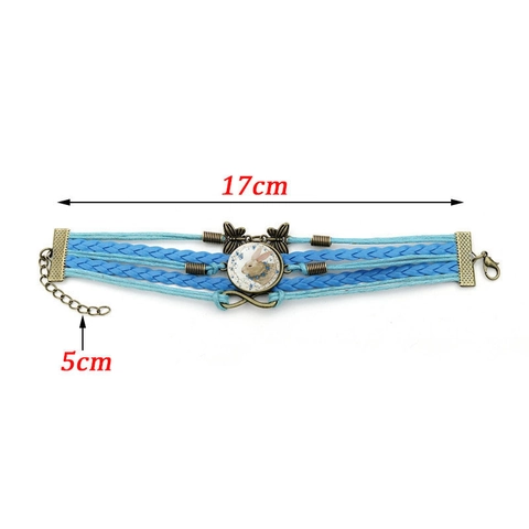 Vintage Multi-layer Braided Bracelet Alloy Glass Rabbit Butterfly Infinity Symbol Easter Jewelry For Women Gift