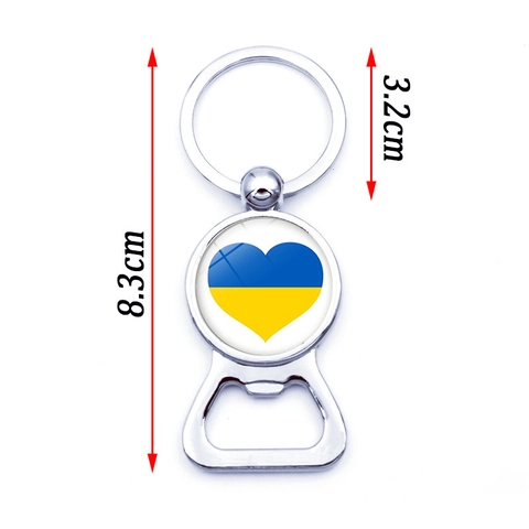 Portachiavi Apribottiglie in Metallo Bandiera Ucraina Ciondolo Stemma Tryzub Anello Portachiavi Per Uomo Donna Regalo Souvenir