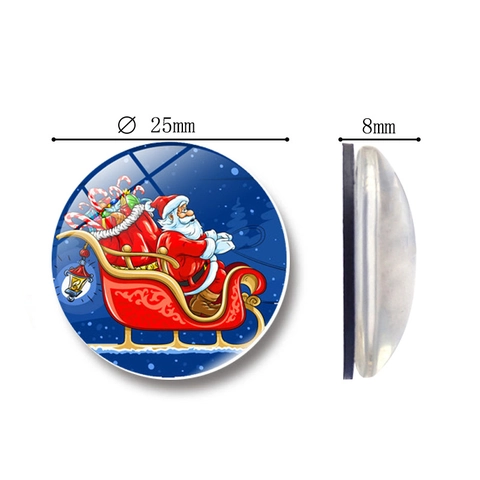 Calamite da Frigo Rotonde Vintage con Babbo Natale Clip Magnetiche in Resina per Casa Cucina Ufficio Lavagna Decorazioni Natalizie Regali