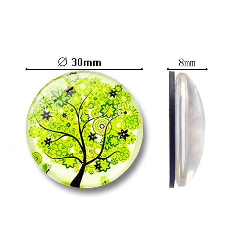 Lebensbaum Kristallglas Kühlschrankmagnete Rund 30mm Kühlschrankmagnet Dekorative Zuhause Büro Whiteboard Magnet Ornament