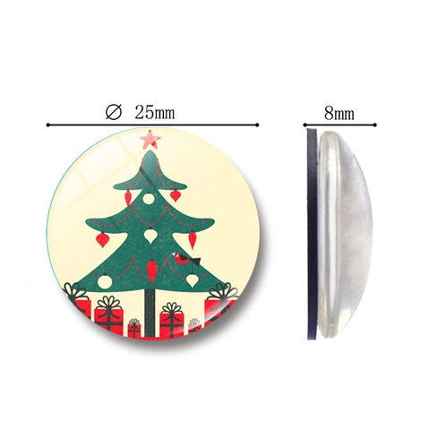 Weihnachtsserie Runder Glas Kühlschrankmagnet Kreative Heimtextilien Magnetische Kühlschrankaufkleber Weihnachtsmann Schneemann Für Küche Büro