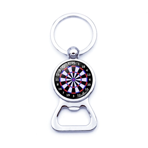 Metal Dartboard Bottle Opener Keychain Sports Theme Zinc Alloy Key Ring Portable Beer Opener Gift Accessories For Men