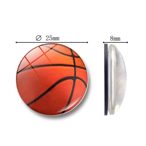 Creativi Magneti da Frigo Rotondi a Tema Sportivo Basket Calcio Baseball Adesivi Magnetici in Vetro per Lavagna Decorazioni Casa
