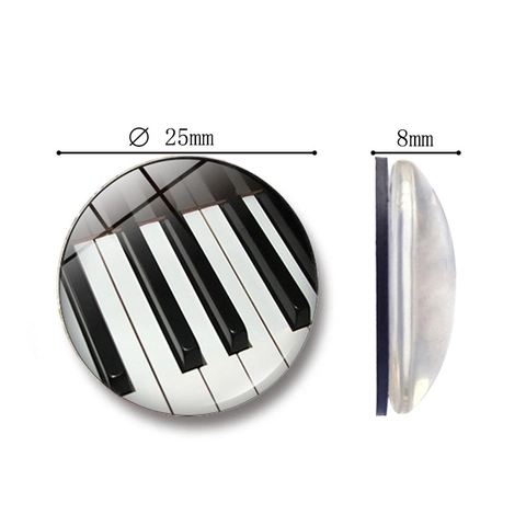 Aimants De Frigo En Verre Symbole Musical Design Clavier De Piano Autocollants Magnétiques Pour Tableau Blanc Bureau