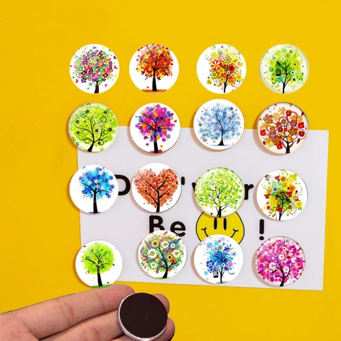 Calamite Da Frigo In Vetro Artistico Albero Della Vita Adesivi Decorativi Per Lavagna Magnetica Rotonda Per Arredamento Casa Ufficio