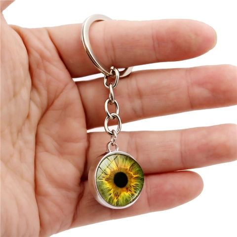 Kreativer Schlüsselanhänger Böser Blick Glaskugel Iris Anhänger Zinklegierung Metall Schlüsselring Für Herren Damen Tasche Charm Geschenk