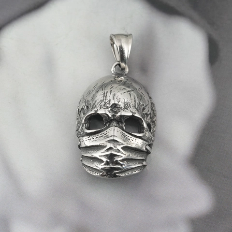 Vintage Schedel Masker Hanger Ketting Titaniumstaal Roestvrij Staal Box Ketting Hip Hop Gotisch Punk Sieraden Voor Mannen