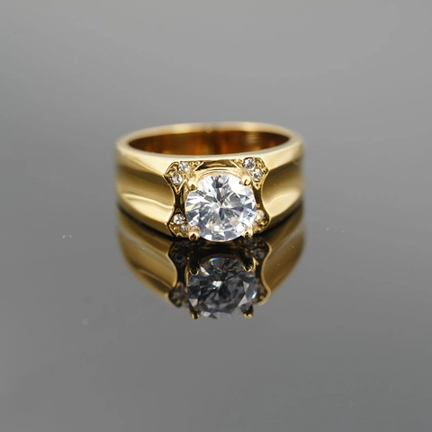 Anello in Acciaio al Titanio con Zirconia Classico di Lusso per Uomo Donna Elegante Anello a Fascia Minimalista Lucido Gioielli