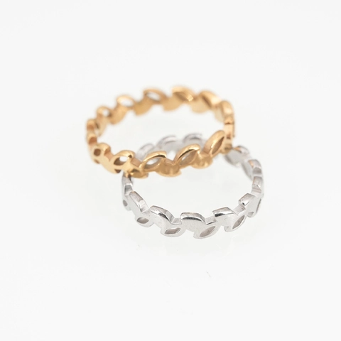 Minimalist Titanium Steel Hollow Leaf Ring For Men Women European American Fashion Gold Silver Plated Olive Branch Eternity Band Finger Ring Jewelry Gift