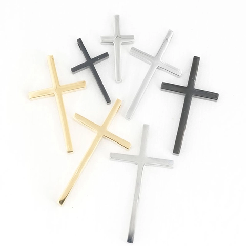 Pendentif Croix en Acier Inoxydable Minimaliste Poli Mode Religieuse Pendentif Uniquement Sans Chaîne Pour Hommes Femmes Bijoux