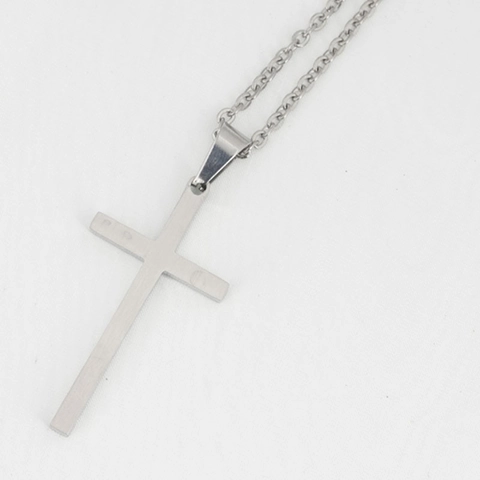 Minimalistische Halskette Mit Kreuzanhänger Aus Titanstahl Für Herren Vintage Polierte Edelstahl Religiöse Schmuckkette