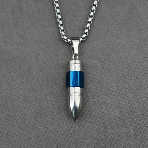 Titanium Steel Bullet Pendant Necklace For Men Women Cremation Urn Keepsake Perfume Bottle Pendant Memorial Jewelry