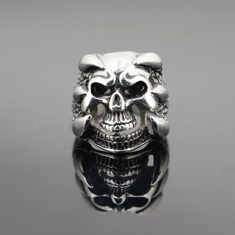 Vintage Roestvrij Staal Schedel Ring Voor Mannen Punk Gothisch Biker Rock Sieraden Heavy Metal Vinger Ring Mode Cadeau