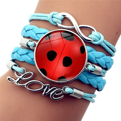 Marienkäfer Muster Mehrschichtig Geflochten Kunstleder Armband Unendlichkeitssymbol Liebe Anhänger Wickelarmband Für Damen Herren Mode Schmuck