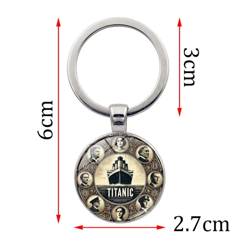 Titanic Gedenken Metall Schlüsselanhänger Retro Schiff Porträt Glas Anhänger Silber Bronze Schlüsselring Auto Tasche Zubehör Geschenk