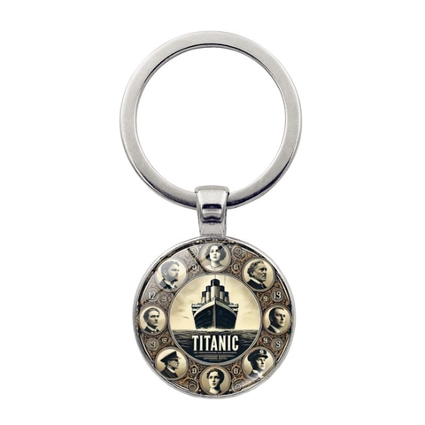 Titanic Gedenken Metall Schlüsselanhänger Retro Schiff Porträt Glas Anhänger Silber Bronze Schlüsselring Auto Tasche Zubehör Geschenk