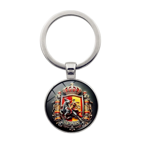 Llavero de Metal de Recuerdo de España Patrón de Corrida de Toros Toro Torero Aleación de Zinc Vidrio Charm para Bolso Llavero Retro Regalo