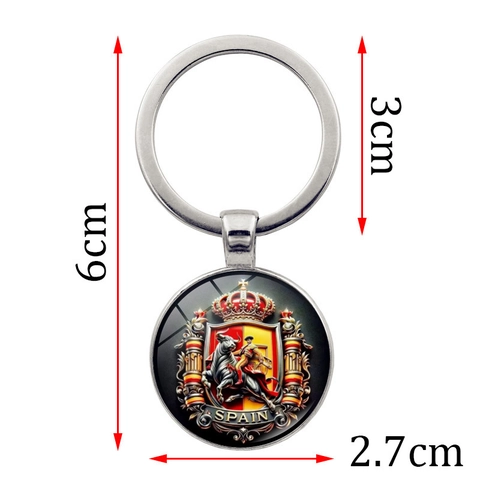 Llavero de Metal de Recuerdo de España Patrón de Corrida de Toros Toro Torero Aleación de Zinc Vidrio Charm para Bolso Llavero Retro Regalo