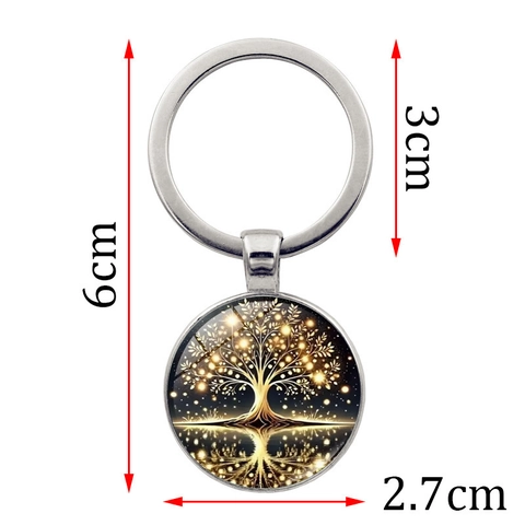 Portachiavi in Lega di Vetro con Albero della Vita Motivo Luminoso Portachiavi in Metallo Pendente per Borsa Uomo Donna