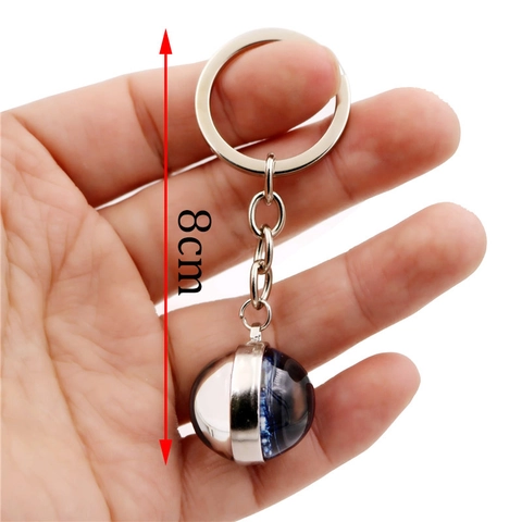Father's Day Gift Zinc Alloy Glass Ball Keychain I Love Daddy Super Papa Time Gem Pendant Keyring For Men Birthday Party Gift