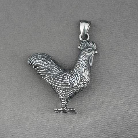 Vintage Titanium Steel Rooster Pendant Necklace Retro Animal Neck Jewelry Punk Hip Hop Style Decorative Accessory For Men Women