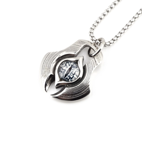 Collier Pendentif Mauvais Œil en Acier Inoxydable Vintage Gothique Pour Hommes Femmes Argent Antique Punk Hip Hop Bijoux Cadeau