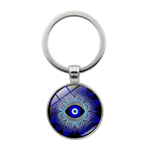 Portachiavi Mandala Malocchio Lega Vetro Nazar Protezione Amuleto Ciondolo Borsa Gioielli Etnici Bohémien Regalo Accessorio