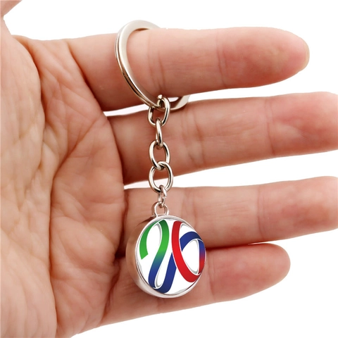 G20 Hangzhou Top Herdenkings Metaal Sleutelhanger Dubbelzijdige Glazen Bol Hanger Zinklegering Lint Logo Sleutelring Cadeau