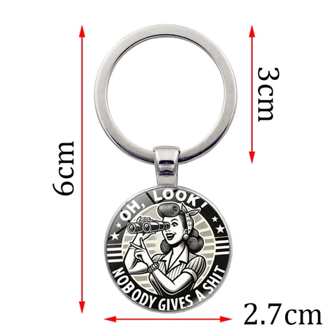 Portachiavi in Metallo Vintage con Telescopio e Slogan Divertente Pendente in Lega e Vetro Accessorio Unisex Regalo Unico