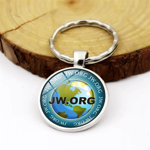 Modern Zinc Alloy Glass Cabochon Keychain For Bags Car Keys Round Graphic Logo Pendant Keychain Gift Souvenir Accessories