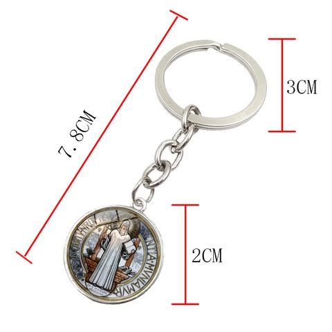 Saint Benedict Medal Keychain Zinc Alloy Catholic Protection Medal Religious Keyring Pendant For Car Bag Ornament Unisex Gift