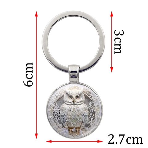 Porte-clés Hibou en Alliage de Zinc Vintage Gemme de Temps Anneau de Clé en Métal Ornement pour Voiture Sac Femme Homme Cadeau