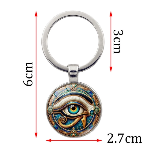 Antik Ägyptisches Auge Des Horus Schlüsselanhänger Zinklegierung Glas Cabochon Anhänger Schlüsselring Für Auto Tasche Dekoration