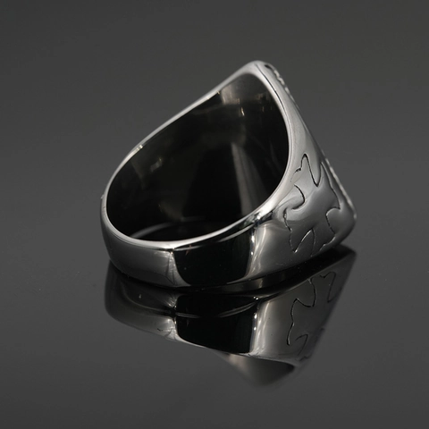 Vintage Viking Stainless Steel All Seeing Eye Ring For Men Retro Gothic Eye Of Providence Triangle Cross Relief Jewelry